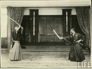 Nakayama Hakudo on the right